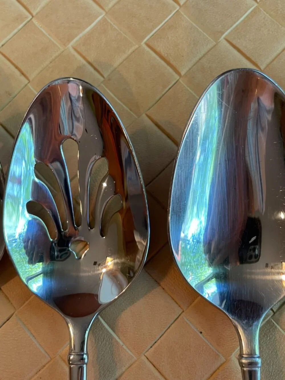 Wedgewood Flatware 2 Serving Spoons & 1 Fork Set of 3 Unknown Pattern